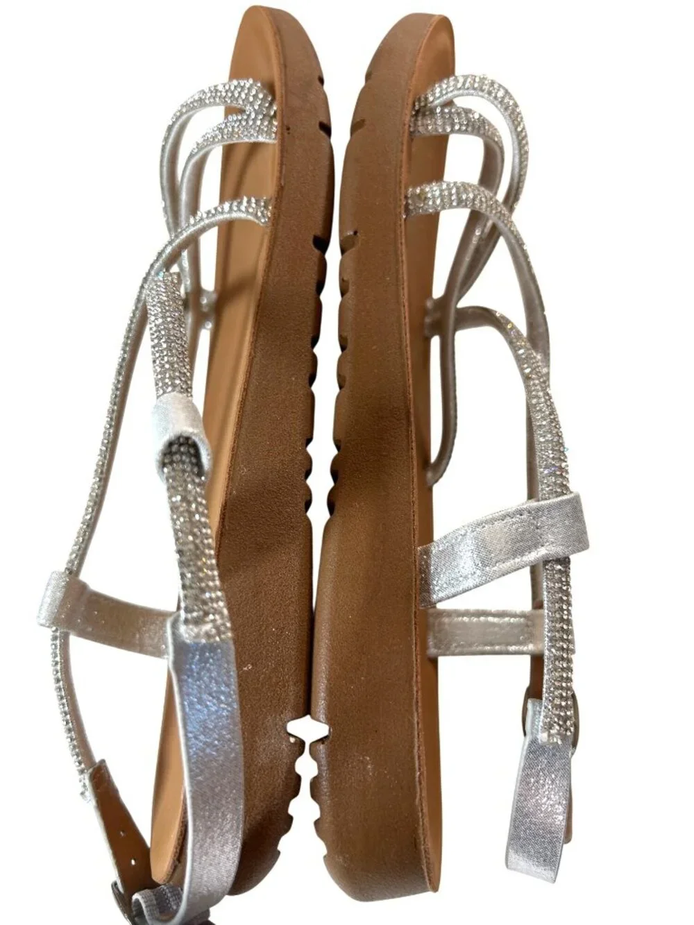 Link Comfort Girls Sandals Silver Sparkle Size 3